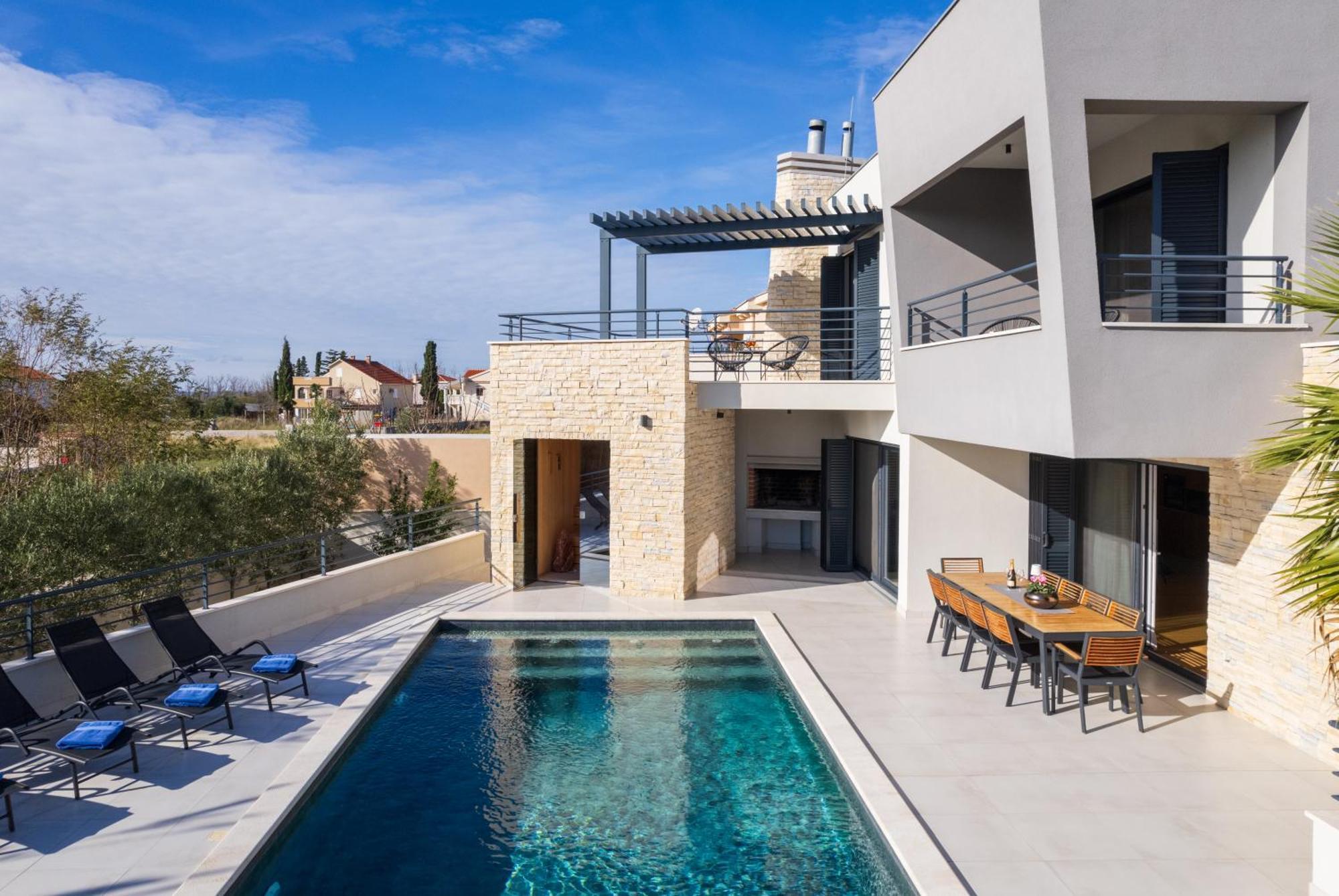 Villa Roca With Heated Pool And Sauna Privlaka  Εξωτερικό φωτογραφία