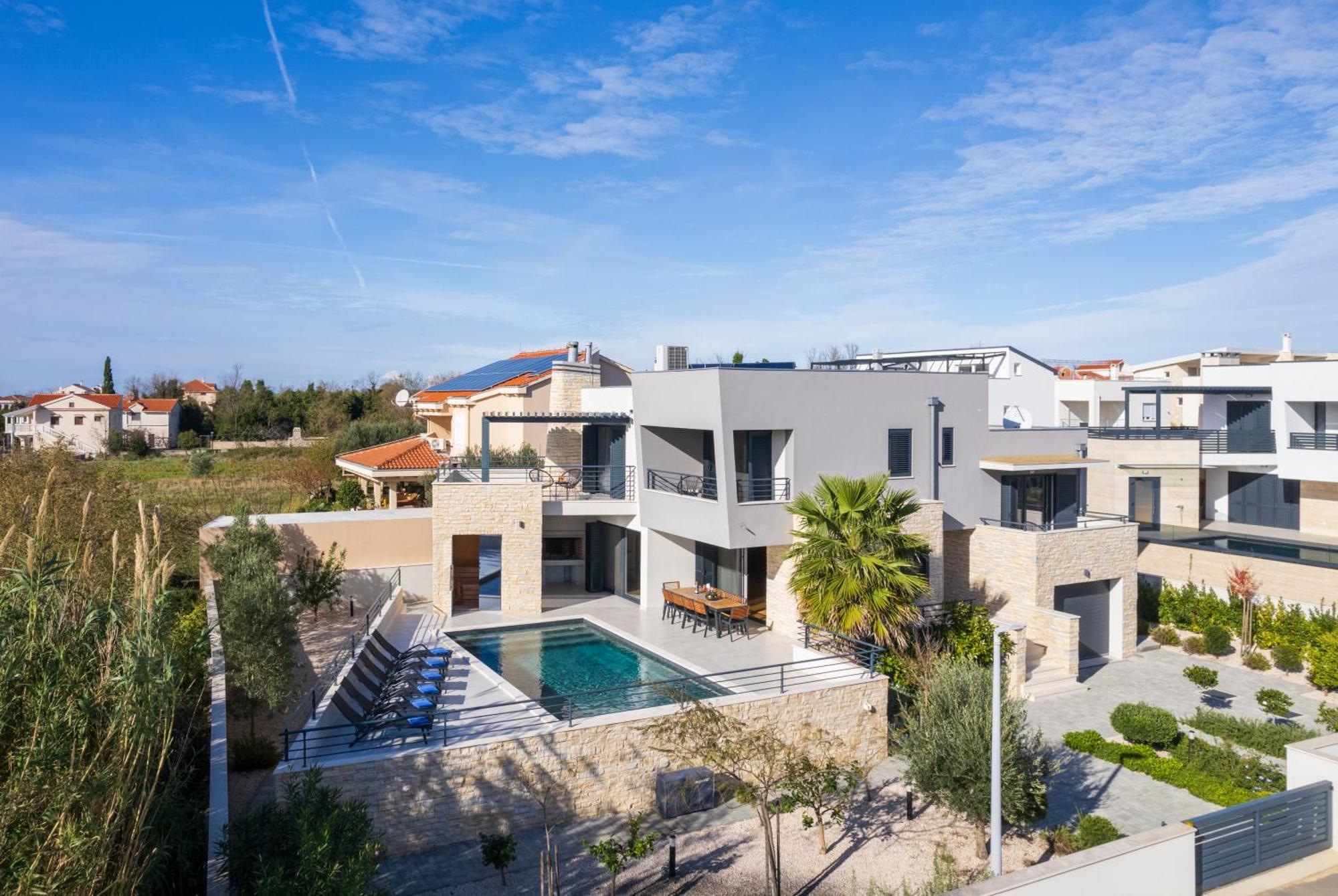 Villa Roca With Heated Pool And Sauna Privlaka  Εξωτερικό φωτογραφία