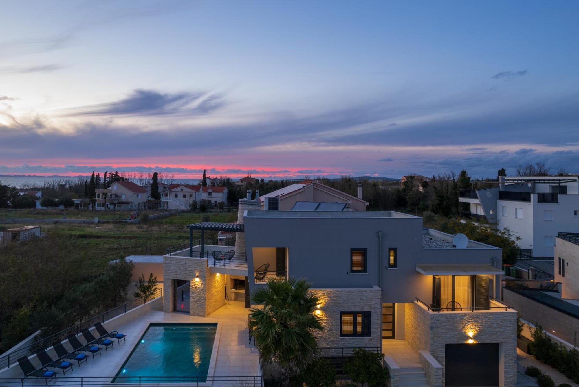 Villa Roca With Heated Pool And Sauna Privlaka  Εξωτερικό φωτογραφία